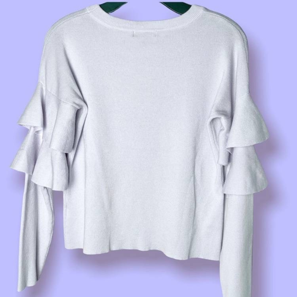 Chic White Ruffle Sleeve Top - Picture 2 of 2